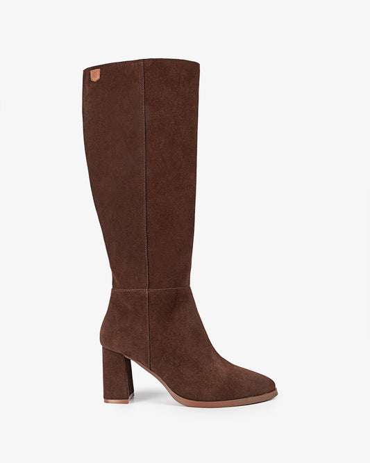 Bota Alta de Serraje Marrón Sinnara