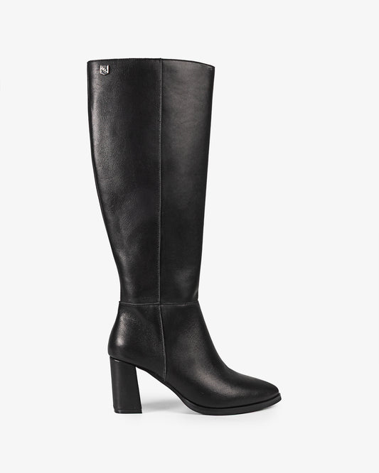 Sinnara Black Leather High Boot