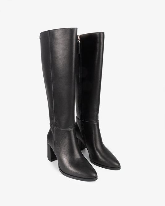 Sinnara Black Leather High Boot