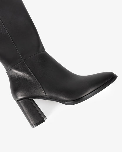 Sinnara Black Leather High Boot