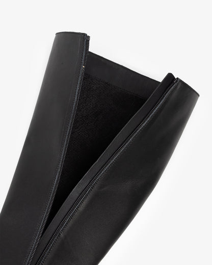 Sinnara Black Leather High Boot