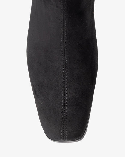 Black Suede Flare High Boot