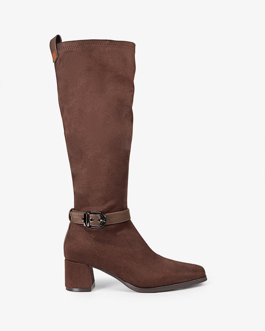Flare Brown Suede High Boot