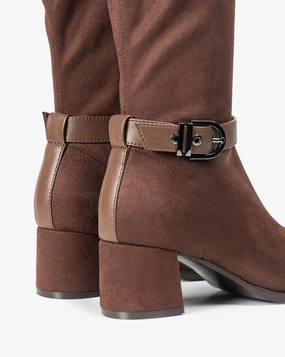 Flare Brown Suede High Boot
