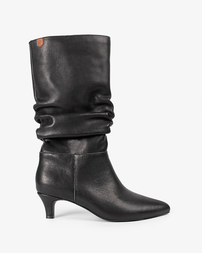 Nirvana Black Leather Mid Boot