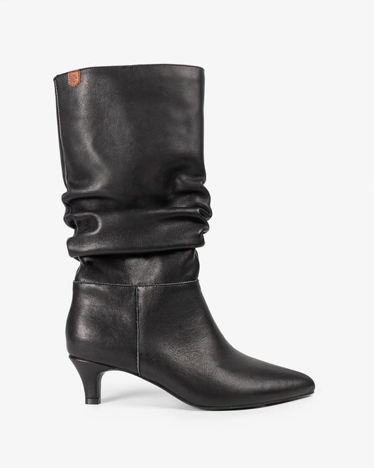 Nirvana Black Leather Mid Boot