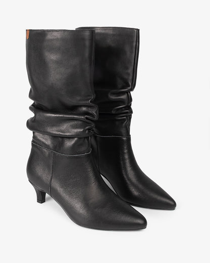 Nirvana Black Leather Mid Boot
