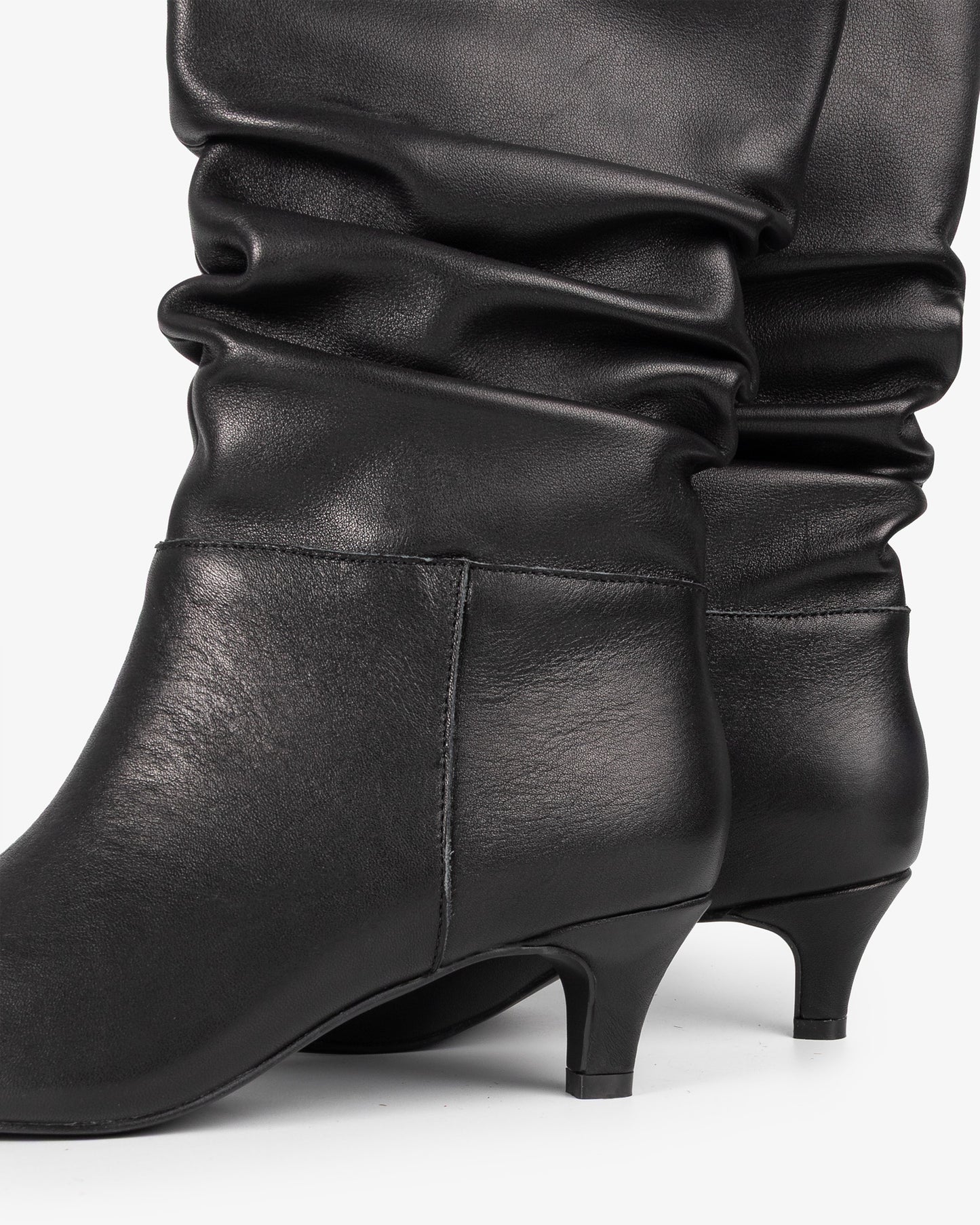 Nirvana Black Leather Mid Boot
