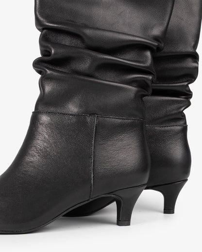 Nirvana Black Leather Mid Boot