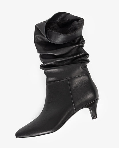 Nirvana Black Leather Mid Boot