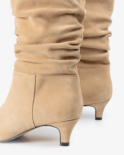 Nirvana Beige Leather Mid Boot