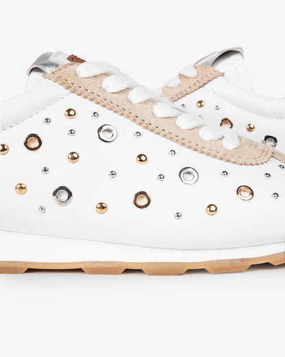 Zapatilla Inara Tachuelas Blanco