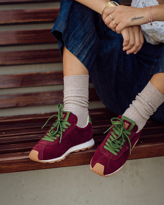 Zapatilla Kira Serraje Burdeos
